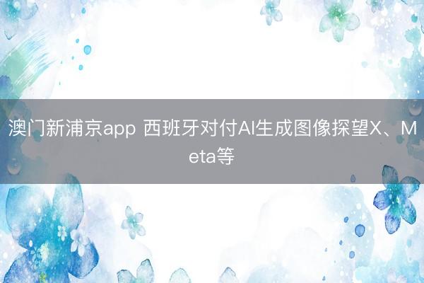 澳门新浦京app 西班牙对付AI生成图像探望X、Meta等