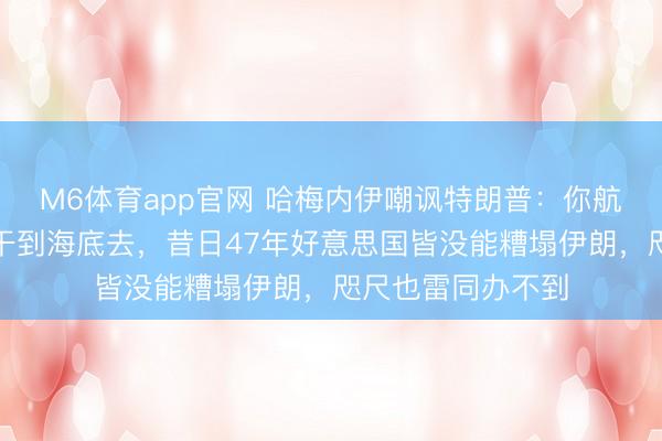 M6体育app官网 哈梅内伊嘲讽特朗普：你航母再牛，也给你干到海底去，昔日47年好意思国皆没能糟塌伊朗，咫尺也雷同办不到
