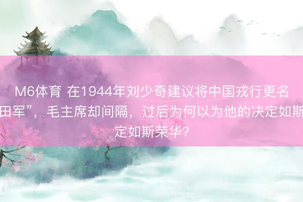 M6体育 在1944年刘少奇建议将中国戎行更名为“目田军”,毛主席却间隔,过后为何以为他的决定如斯荣华?