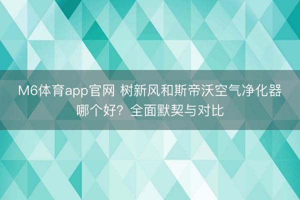 M6体育app官网 树新风和斯帝沃空气净化器哪个好？全面默契与对比